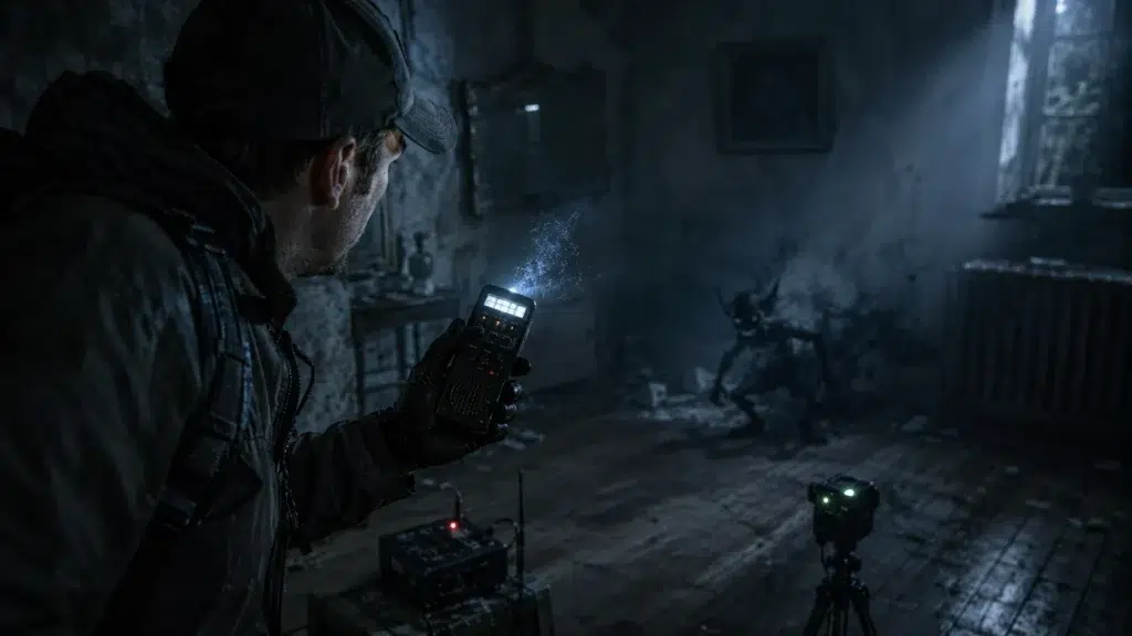 Spirit box session used to investigate possible imp-like trickster entities