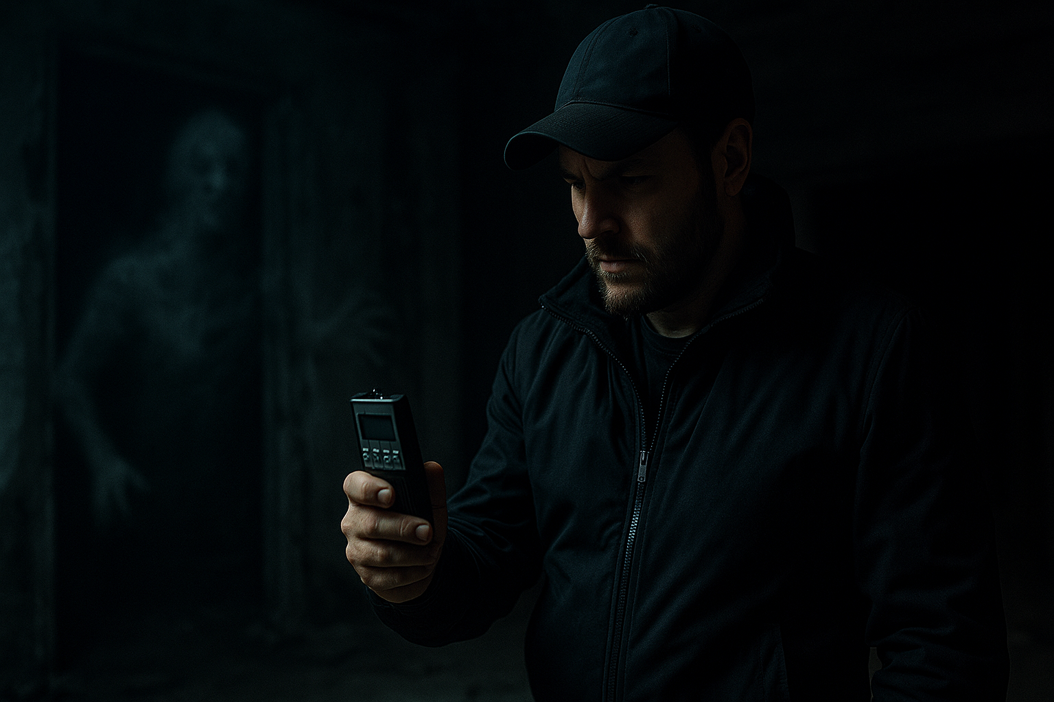 Image of investigator holding an EVP