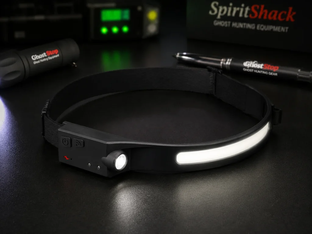 Hands-free LED headlamp for ghost hunting investigations