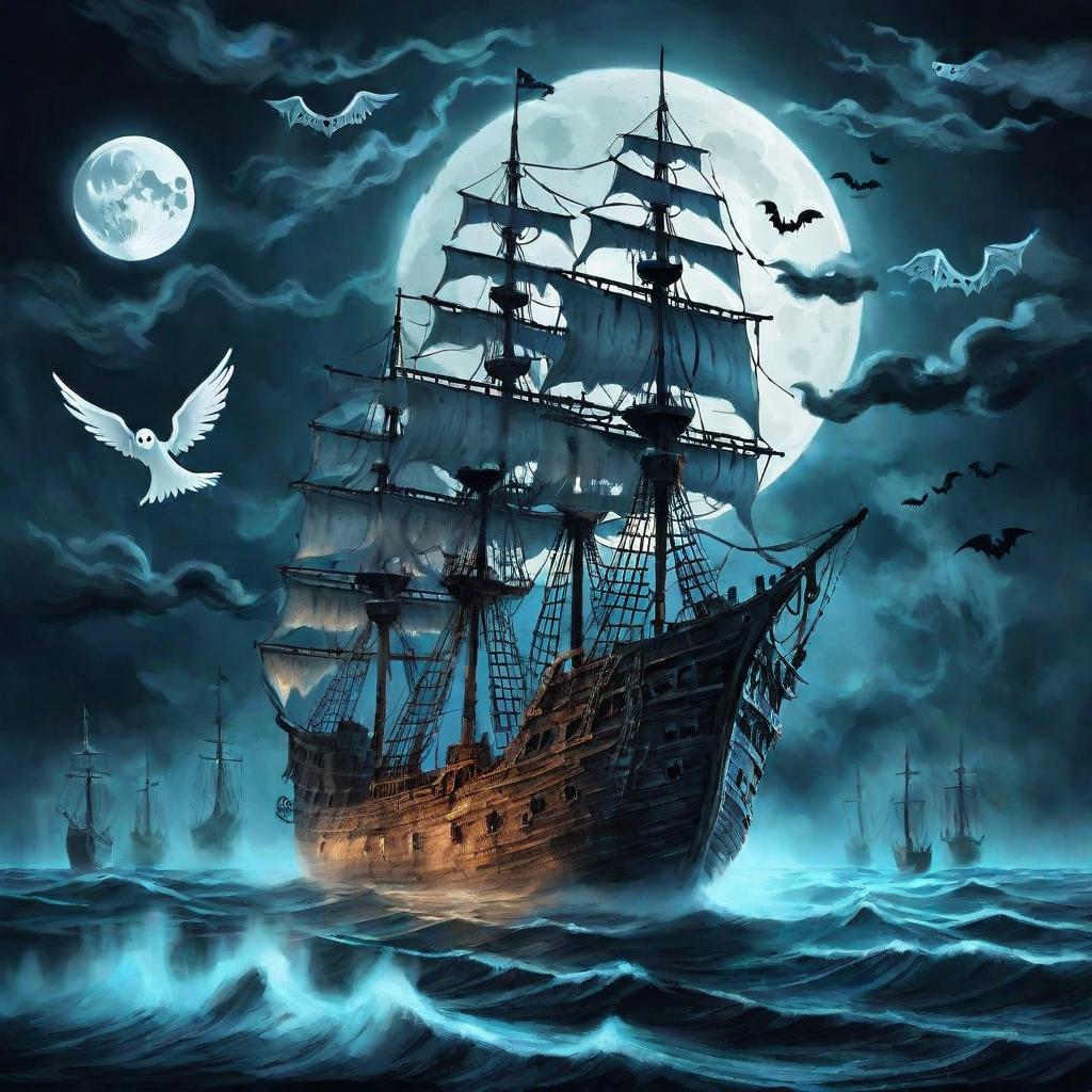Ghost Ships sailing across the ocean
