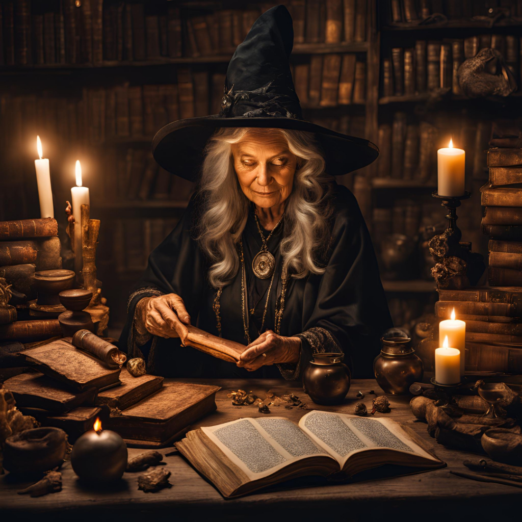 Old Lady Looking into How to Break Hexes and Curses