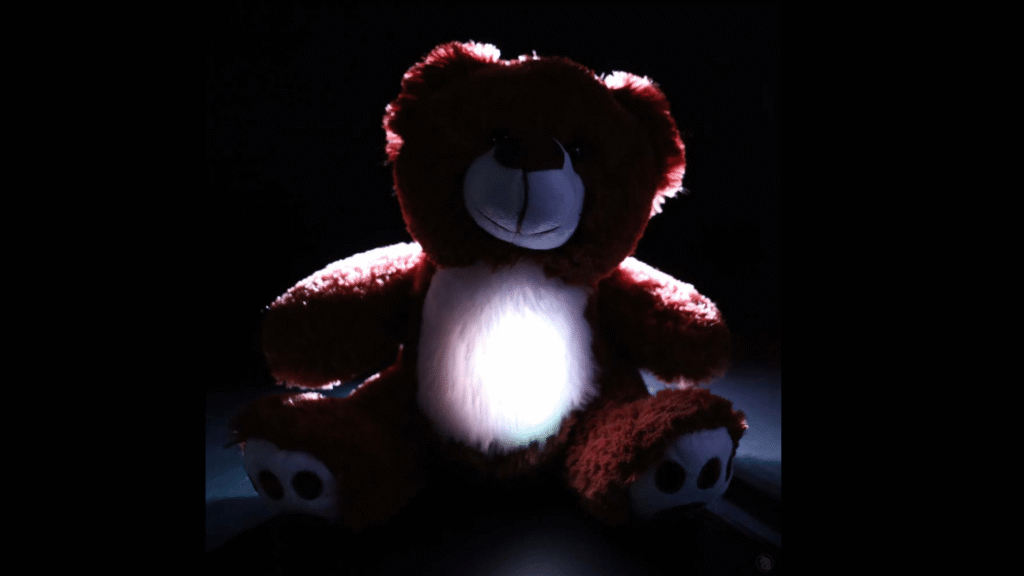 BooBuddy ghost hunting teddy bear lit up white