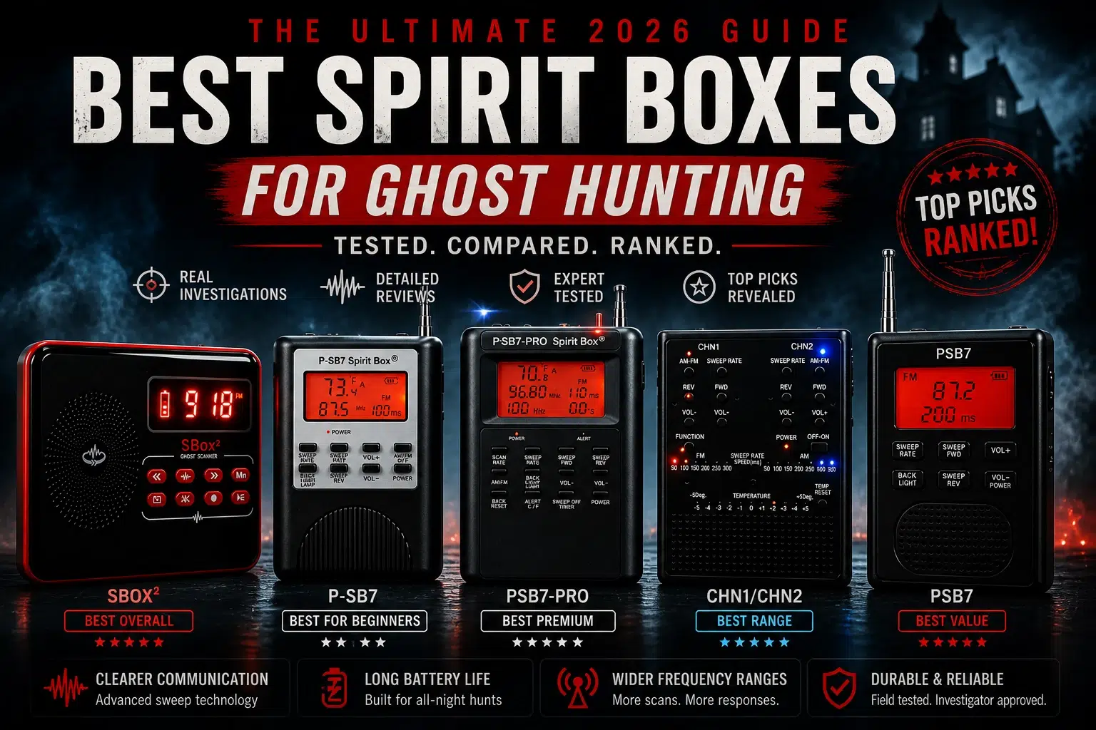 Best Spirit Boxes for Ghost Hunting 2026 including SBox, PSB7 and PSB11 compared
