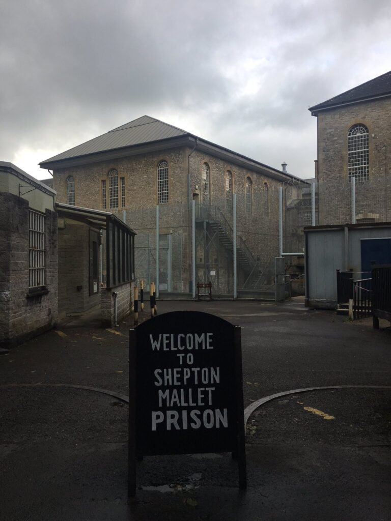 Shepton Mallet Prison View with A Board outside