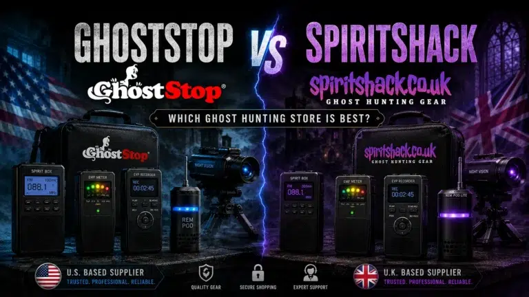 GhostStop vs SpiritShack comparison for ghost hunting equipment suppliers